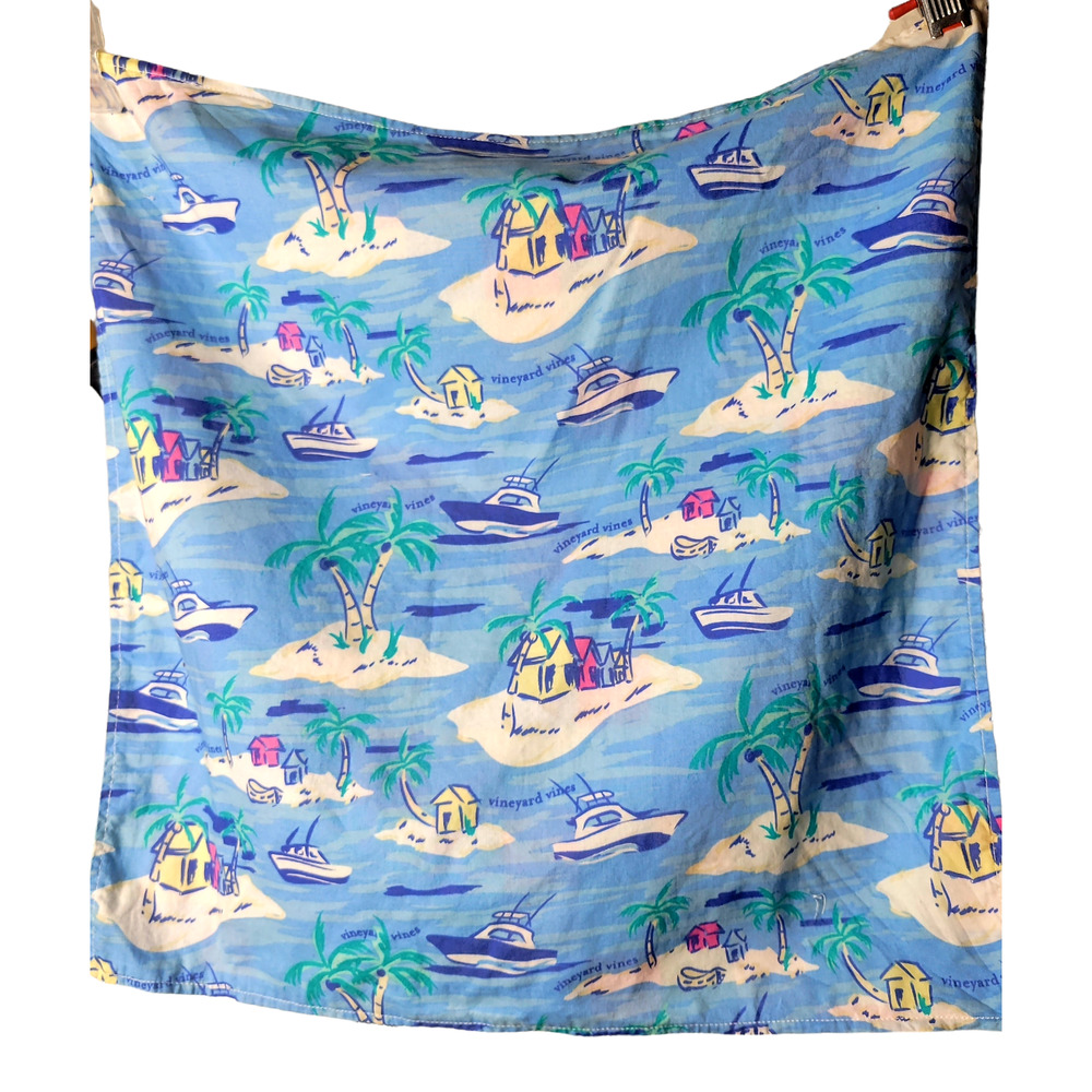 Vineyard Vines Whale Target Reversible Bandana Dog Pet Checkered Boat Palm Tree